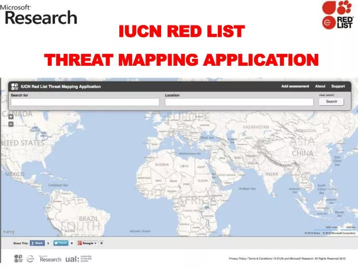 iucn red list threat mapping application