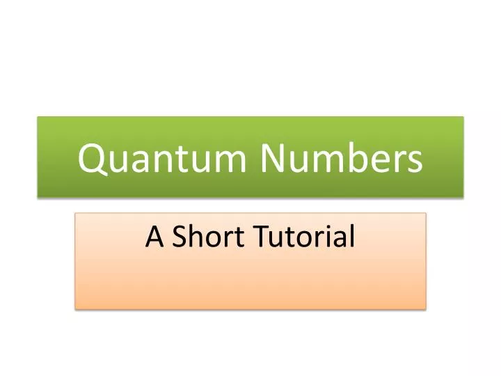 quantum numbers