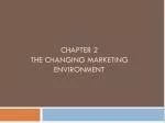 Chapter 2 The Changing Marketing Environment