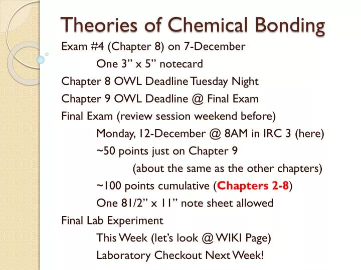 theories of chemical bonding