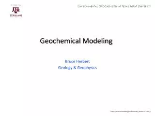 Geochemical Modeling
