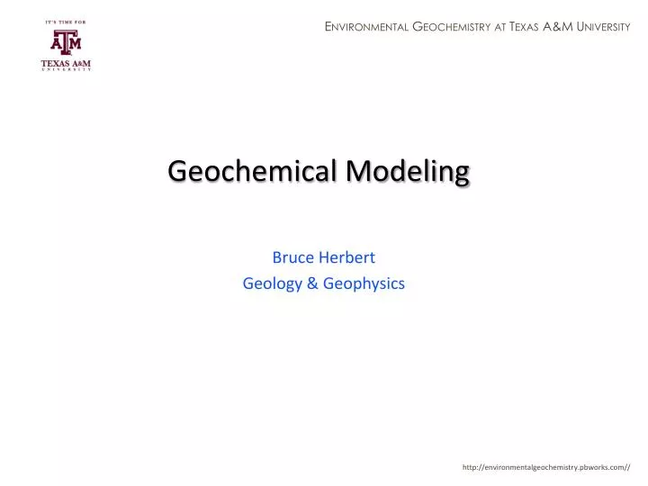 geochemical modeling