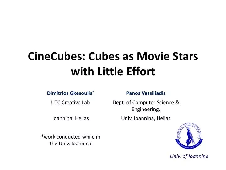 cinecubes cubes as movie stars with little effort