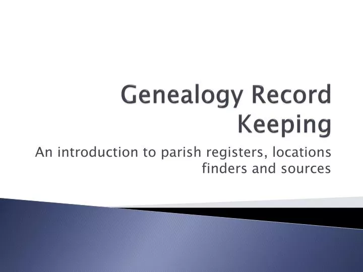 genealogy record keeping