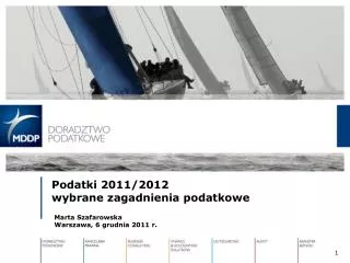podatki 2011 2012 wybrane zagadnienia podatkowe