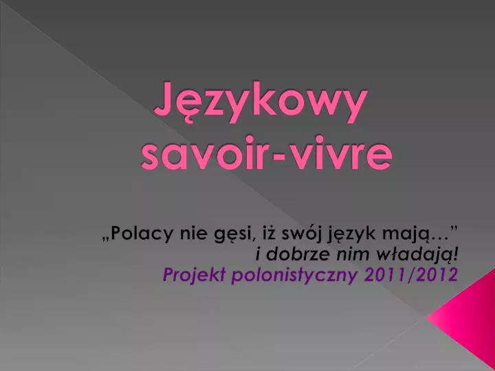 j zykowy savoir vivre