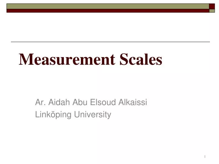 measurement scales