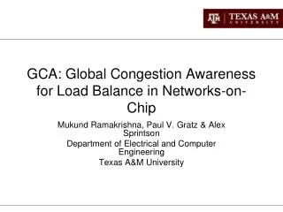 GCA: Global Congestion Awareness for Load Balance in Networks-on-Chip