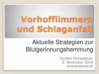 vorhofflimmern und schlaganfall