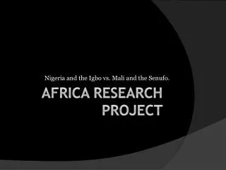 Africa Research Project