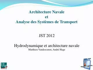 architecture navale et analyse des syst mes de transport