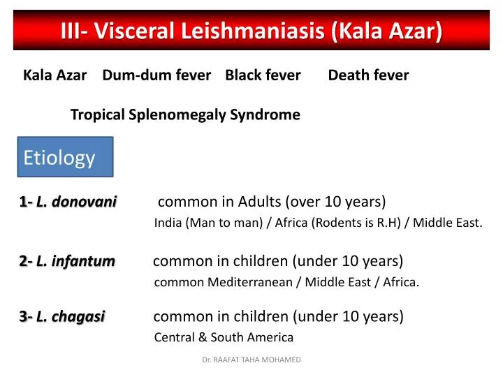 iii visceral leishmaniasis kala azar