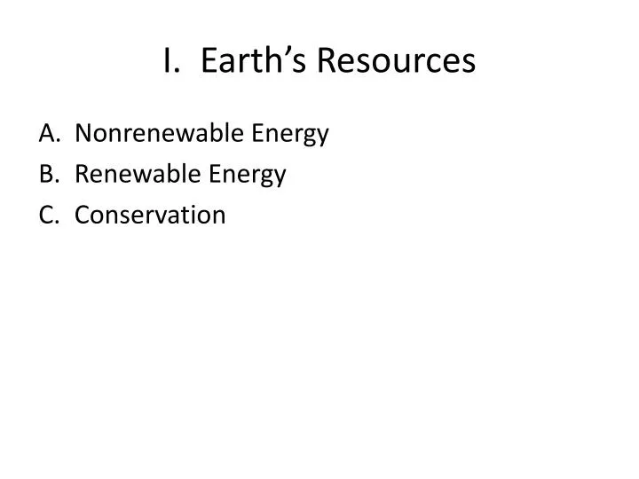 i earth s resources