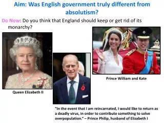 Aim: Was English government truly different from absolutism?