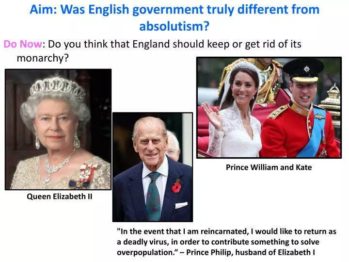 aim was english government truly different from absolutism