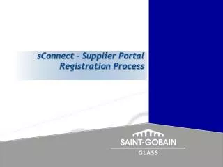 sConnect – Supplier Portal Registration Process
