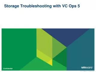 Storage Troubleshooting with VC Ops 5