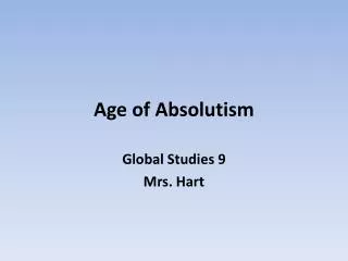 Age of Absolutism