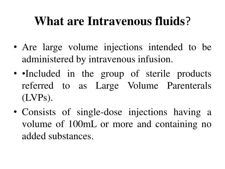 what are intravenous fluids