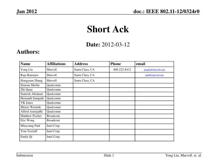 short ack