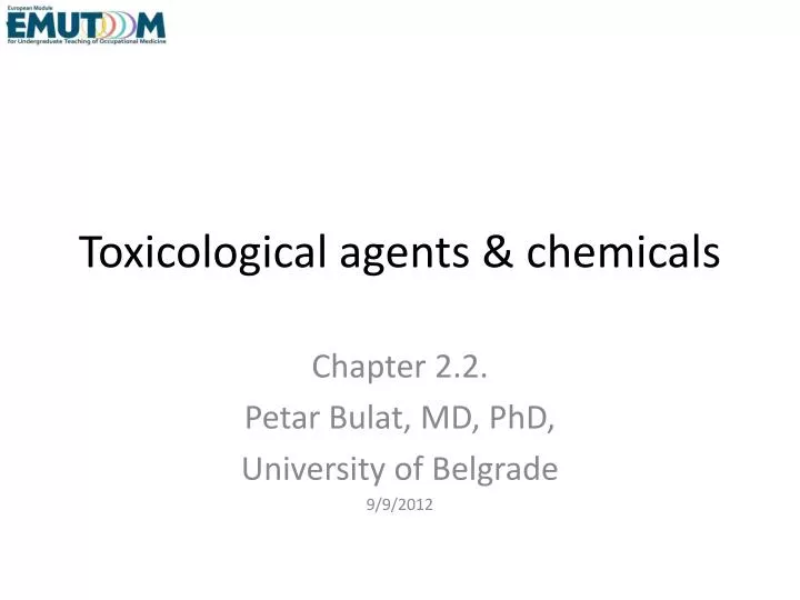 toxicological agents chemicals