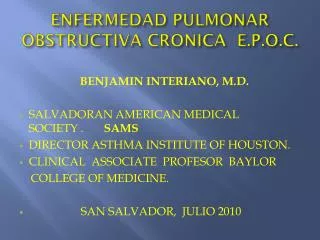 ENFERMEDAD PULMONAR OBSTRUCTIVA CRONICA E.P.O.C.