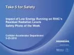 Impact of Low Energy Running on Radiation Levels at RHIC - slide 1