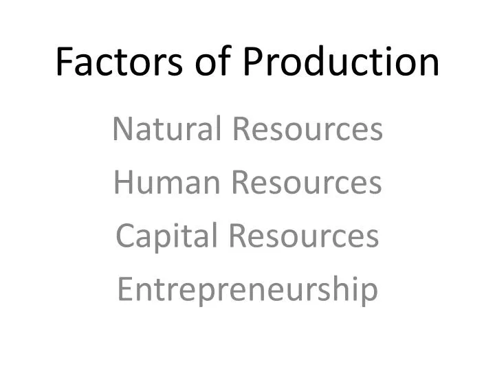 factors of production