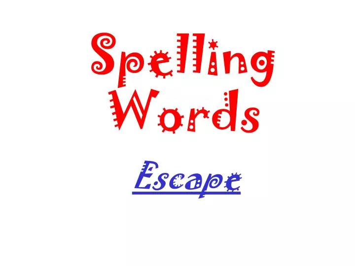 spelling words