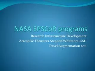 NASA EPSCoR programs