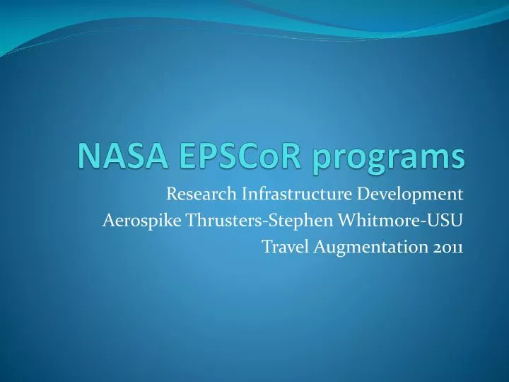 nasa epscor programs