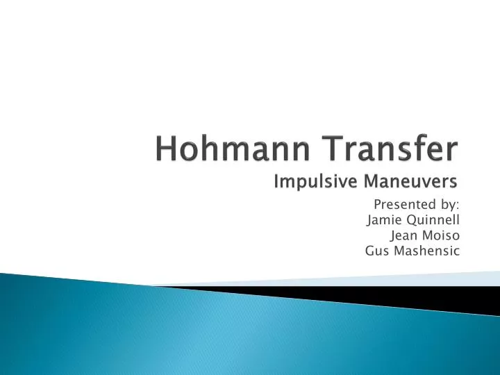 hohmann transfer impulsive maneuvers