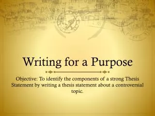 Writing for a Purpose
