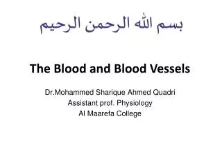 The Blood and B lood Vessels