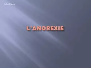 l anorexie
