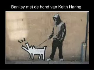 Banksy met de hond van Keith Haring