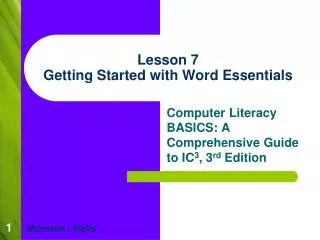 Lesson 7 Getting Started with Word Essentials