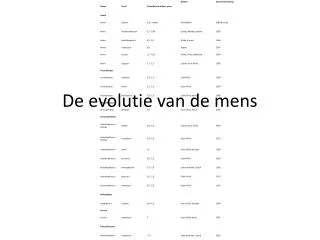 de evolutie van de mens