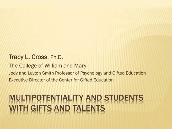 multipotentiality and students with gifts and talents