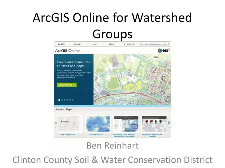 arcgis online for watershed groups