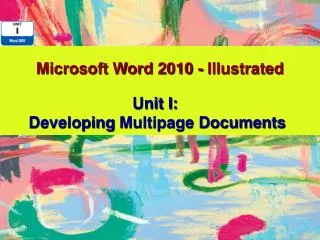 Unit I: Developing Multipage Documents