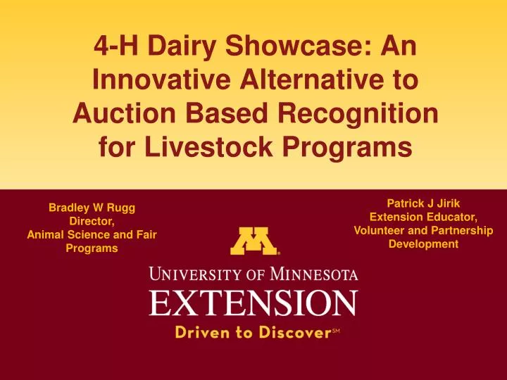 4 h dairy showcase an innovative alternative to auction based recognition for livestock programs