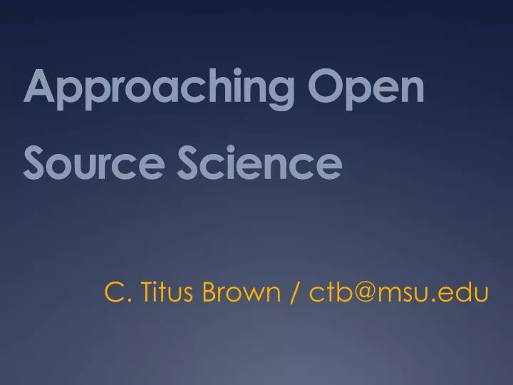 approaching open source science