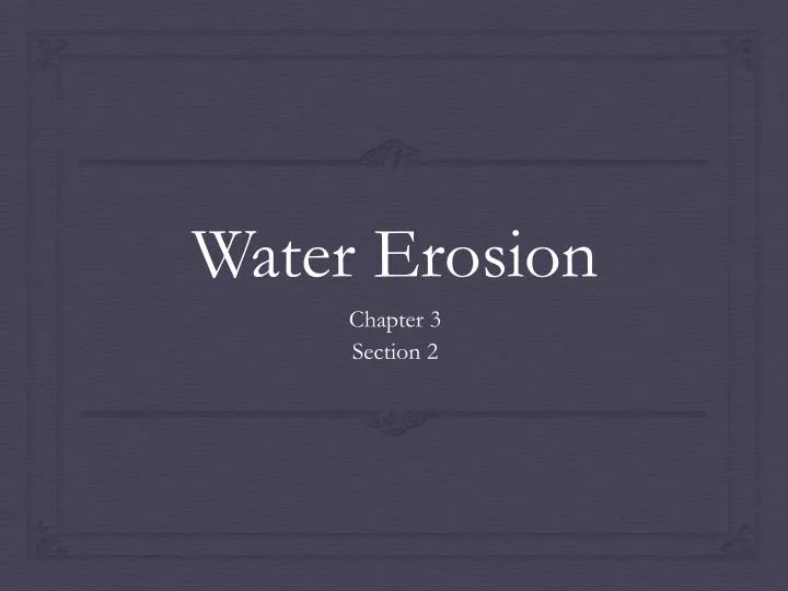 water erosion