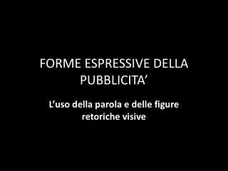 forme espressive della pubblicita