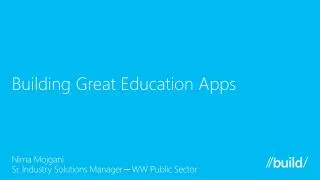 Building Great Education Apps
