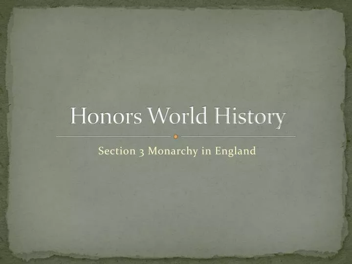 honors world history