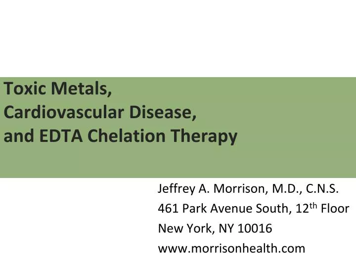 toxic metals cardiovascular disease and edta chelation therapy