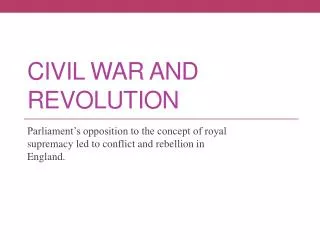 Civil War And Revolution
