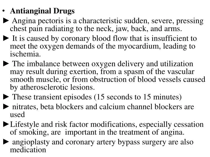 antianginal drugs powerpoint presentation